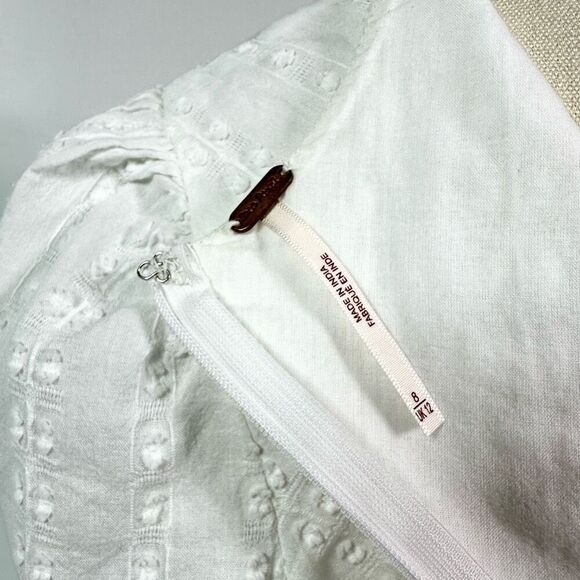 Free People The Delightful Crochet Mini Dress Sz 8 Coastal Cowgirl Boho Cottage - Picture 7 of 15